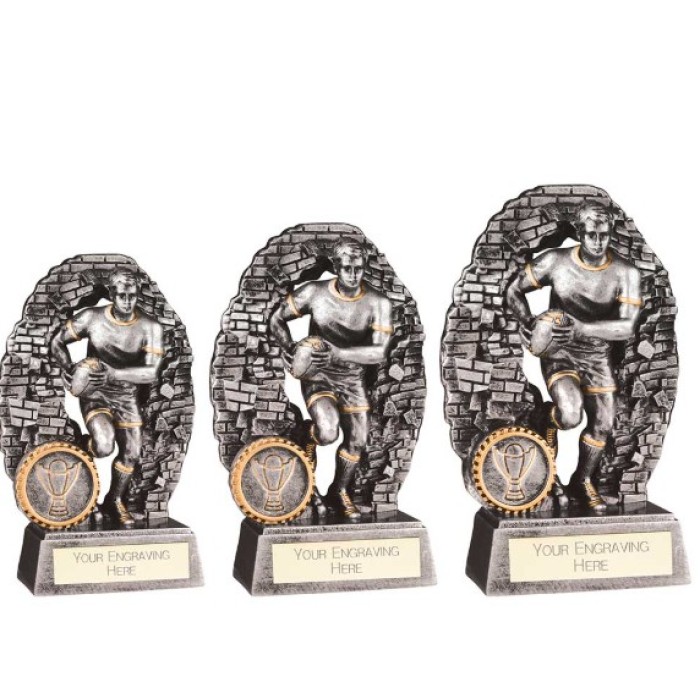 BLAST OUT MALE RUGBY AWARD - 3 SIZES - 11CM-16CM